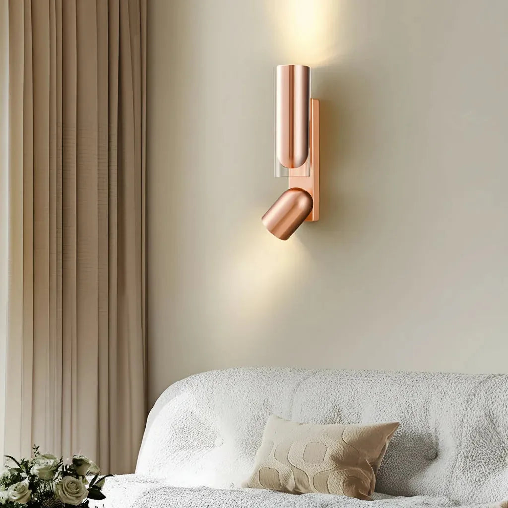 Freyza - Adjustable Wall Sconce | Cylinder Rotatable Iron GU10 30cm / 12in Up Down - Bedside Reading Light