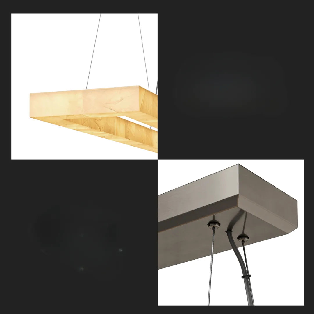 Freyza - CalciteGlow | Elegant Modern Rectangular Chandelier Light