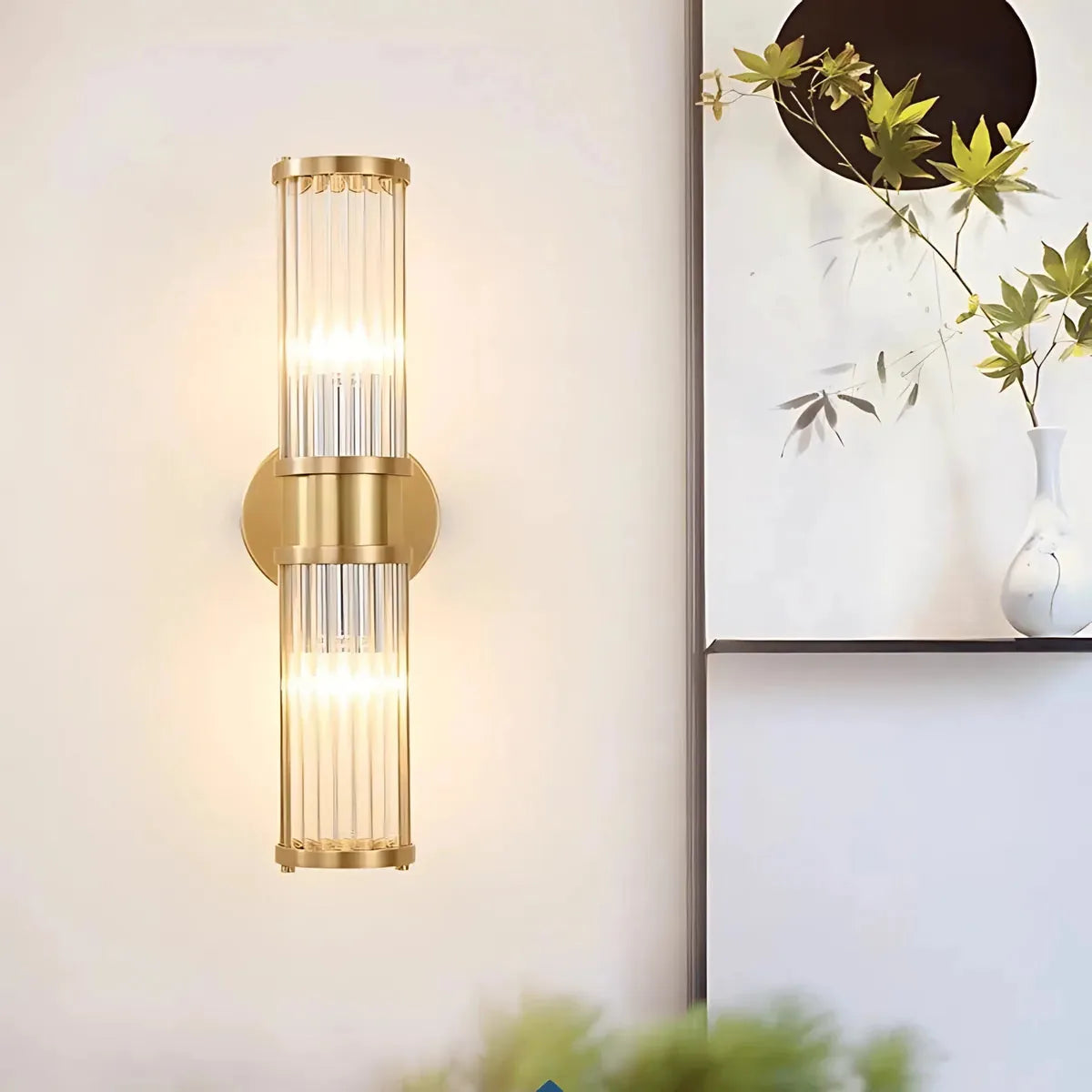 AthenaGlow | Stylish Modern Glass Bathroom Wall Light Sconce Fixture 2
