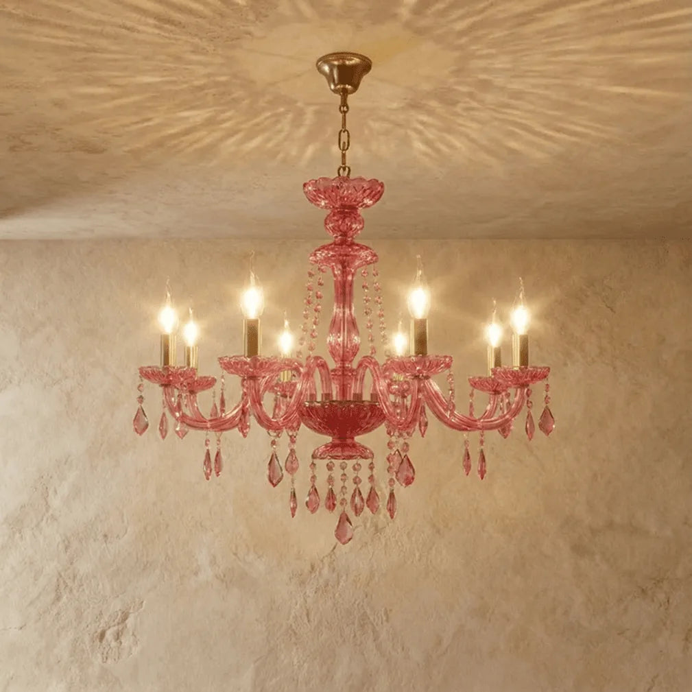 Freyza - BrigitteRose | Elegant Luxurious Pink Crystal Chandelier