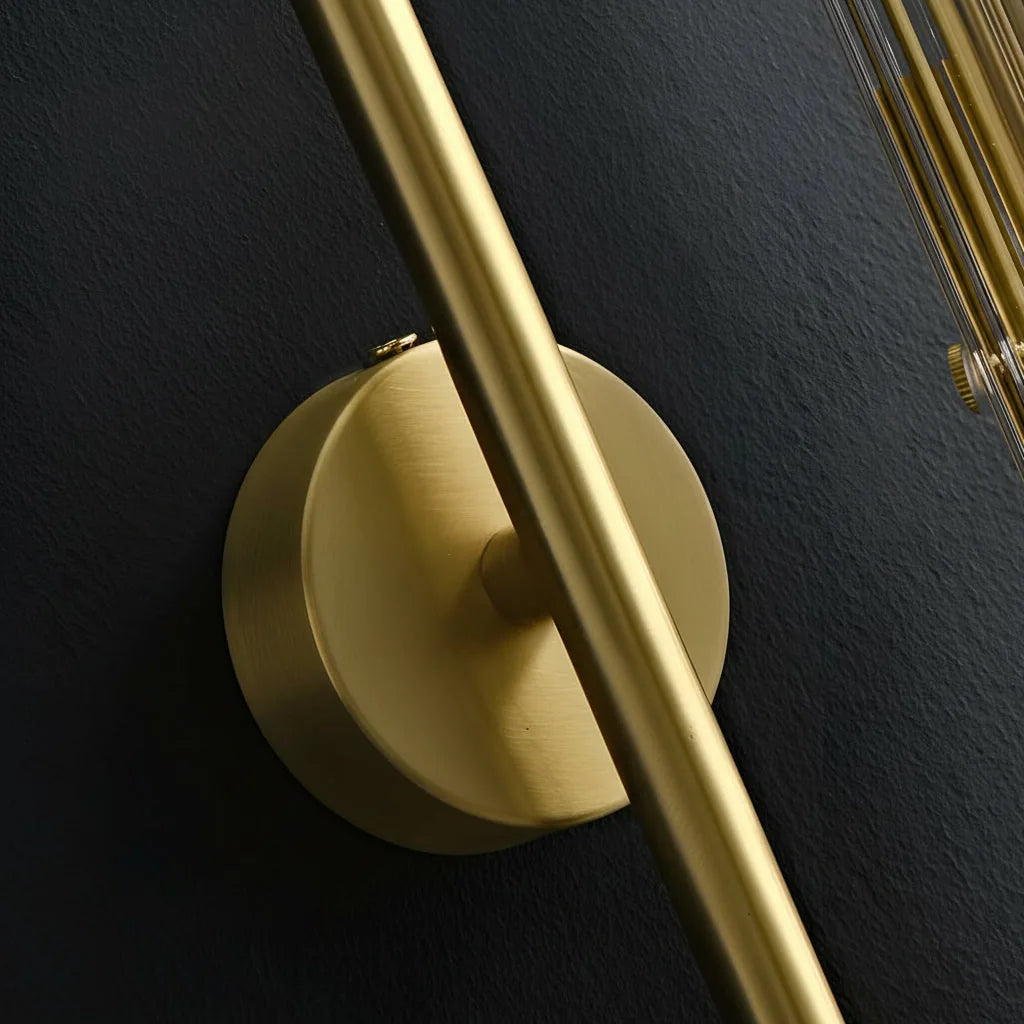 Freyza - Brass Wall Sconce – Modern 4-Light Oval Clear Glass Gold Vanity (G9 E12 & 60x30cm)