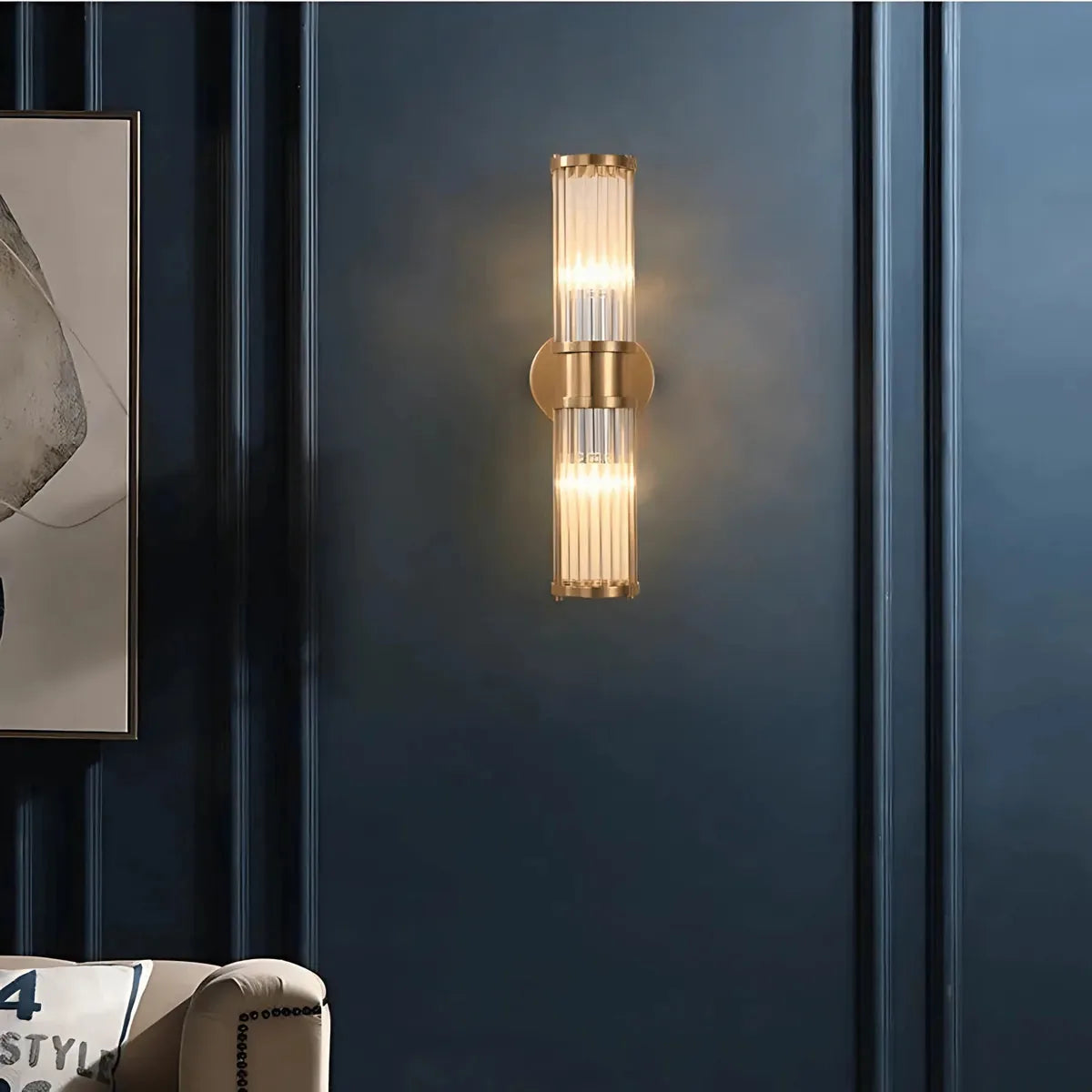 AthenaGlow | Stylish Modern Glass Bathroom Wall Light Sconce Fixture 3