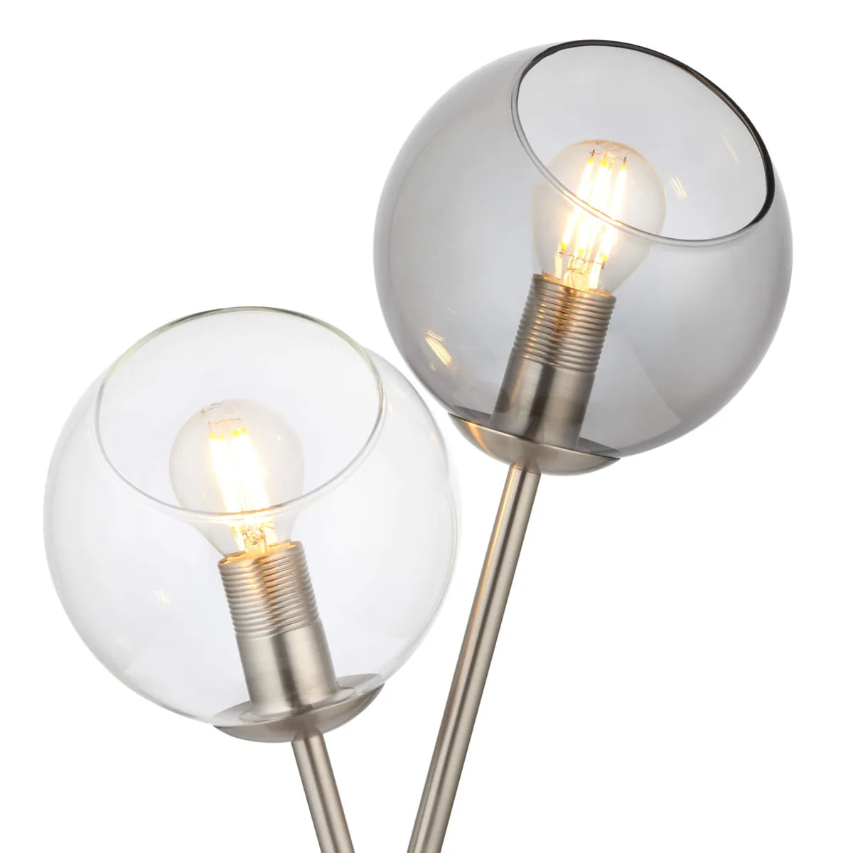 Branco | Stylish Elegant Satin Nickel Smoked Glass Table Lamp 5