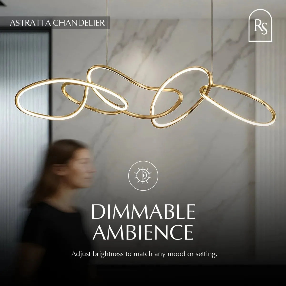 Freyza - Astratta | Elegant Modern Abstract LED Chandelier with Adjustable Height
