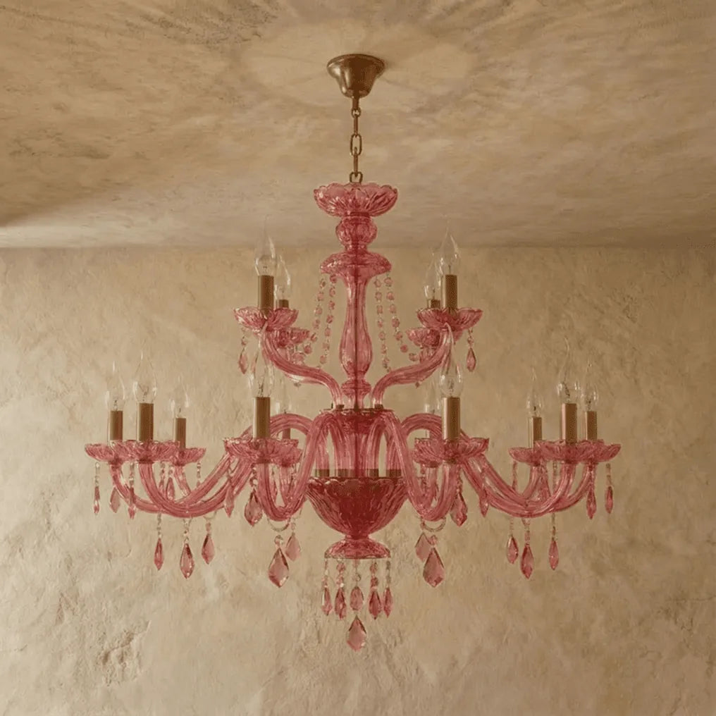 Freyza - BrigitteRose | Elegant Luxurious Pink Crystal Chandelier