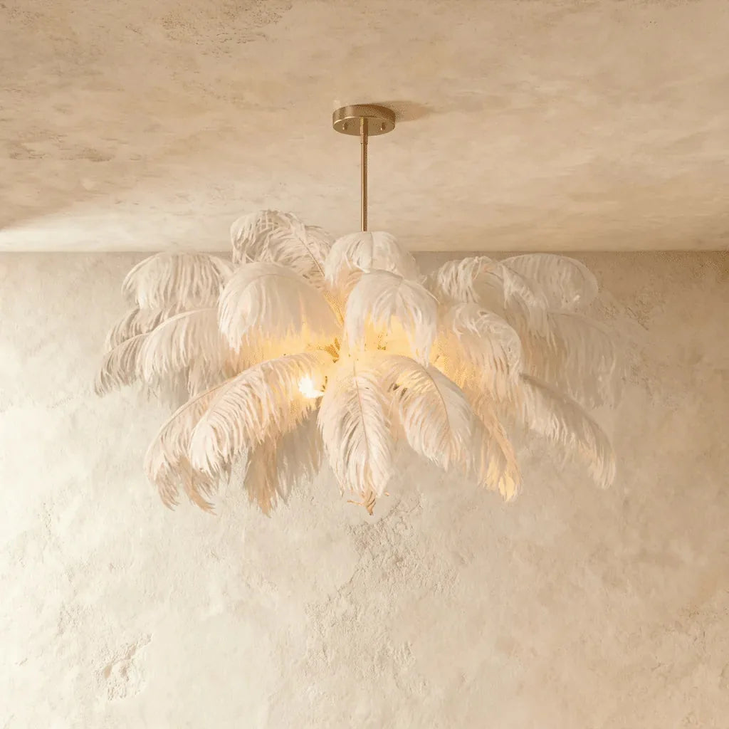 Freyza - AetherFeather | Elegant Adjustable Feather Chandelier Light