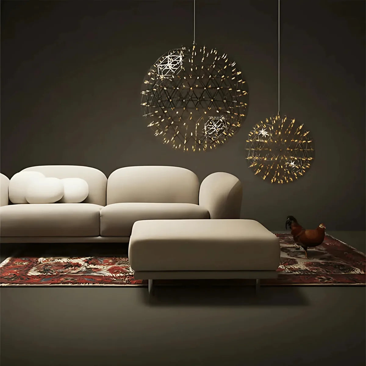 Freyza - CelestialGlow | Elegant Chrome Gold Starburst Pendant Light