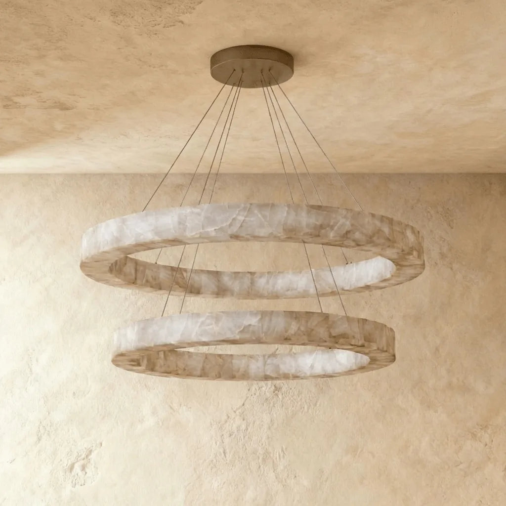 Freyza - CalciteGlow | Elegant Organic Alabaster Pendant Chandelier
