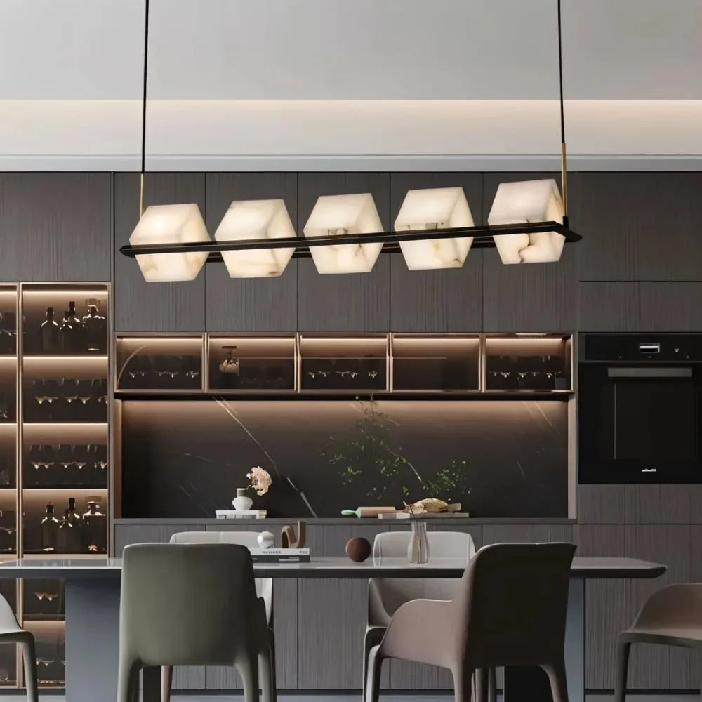 Freyza - AlabasterGlow | Elegant Modern Alabaster Chandelier Fixture