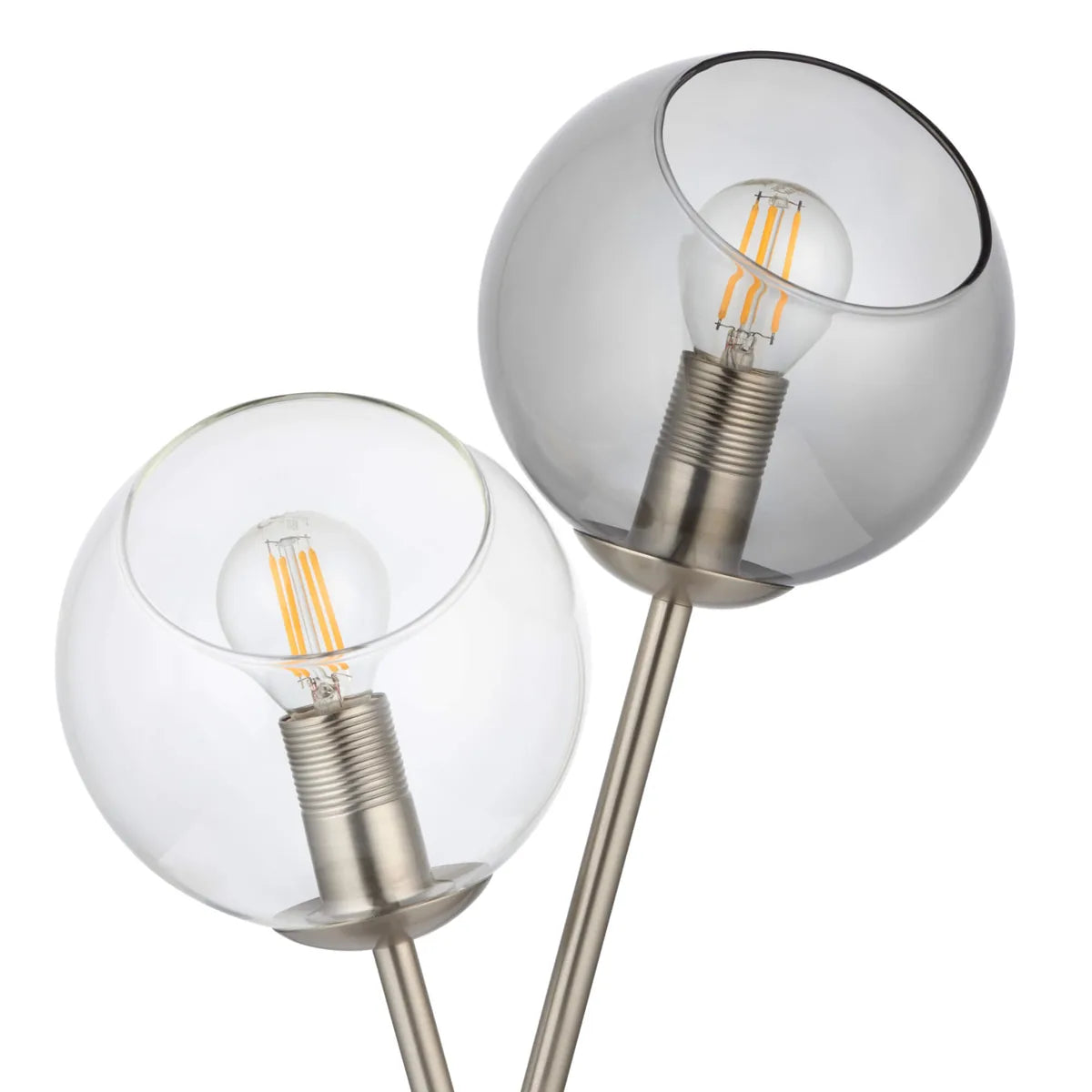 Branco | Stylish Elegant Satin Nickel Smoked Glass Table Lamp 6