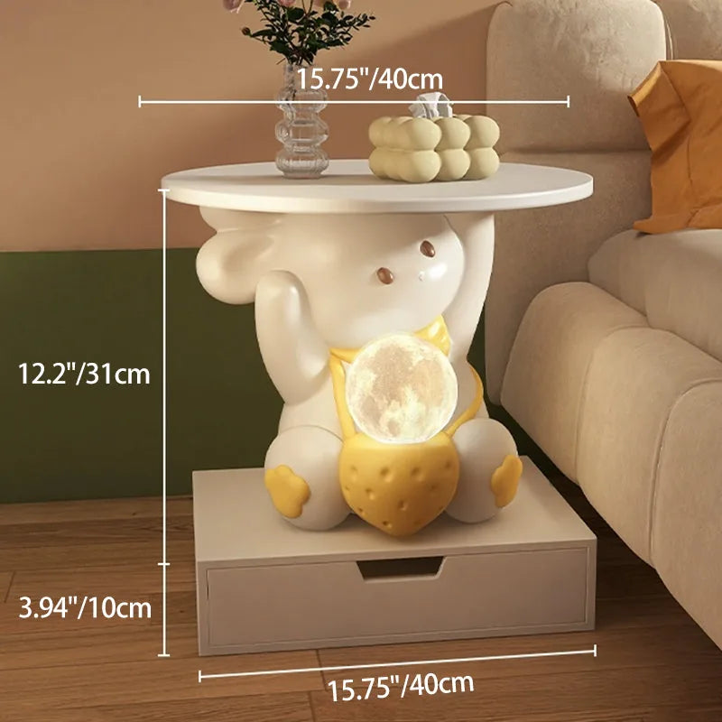 Art Deco | End Table with LED Light & Drawer | Whimsical Side Table for Kids' Room 5