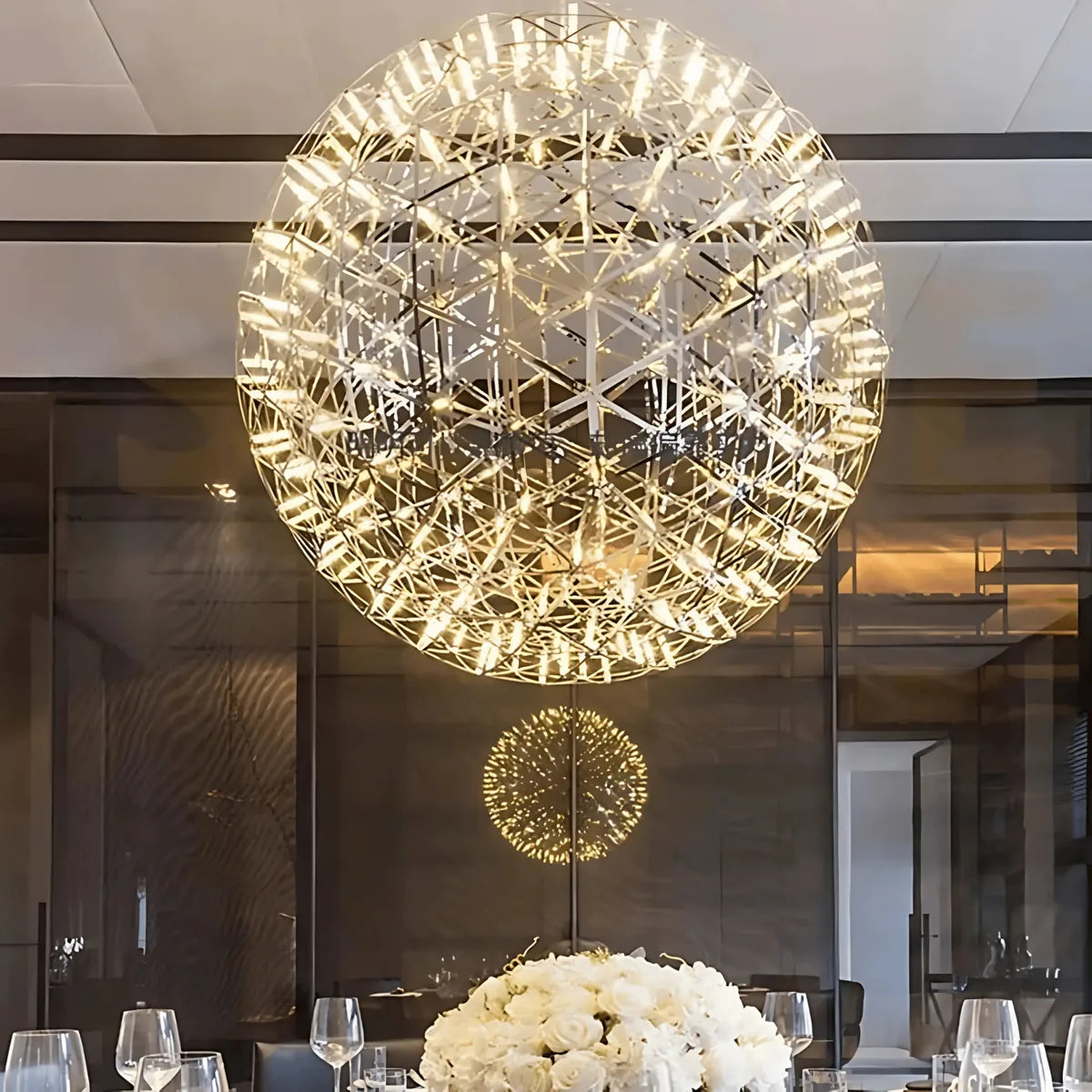 Freyza - CelestialGlow | Elegant Chrome Gold Starburst Pendant Light