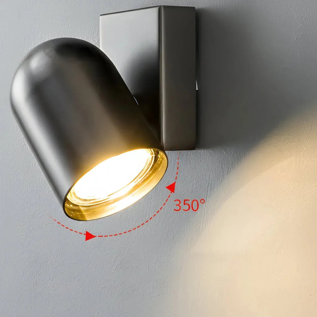 Freyza - Adjustable Wall Sconce | Cylinder Rotatable Iron GU10 30cm / 12in Up Down - Bedside Reading Light