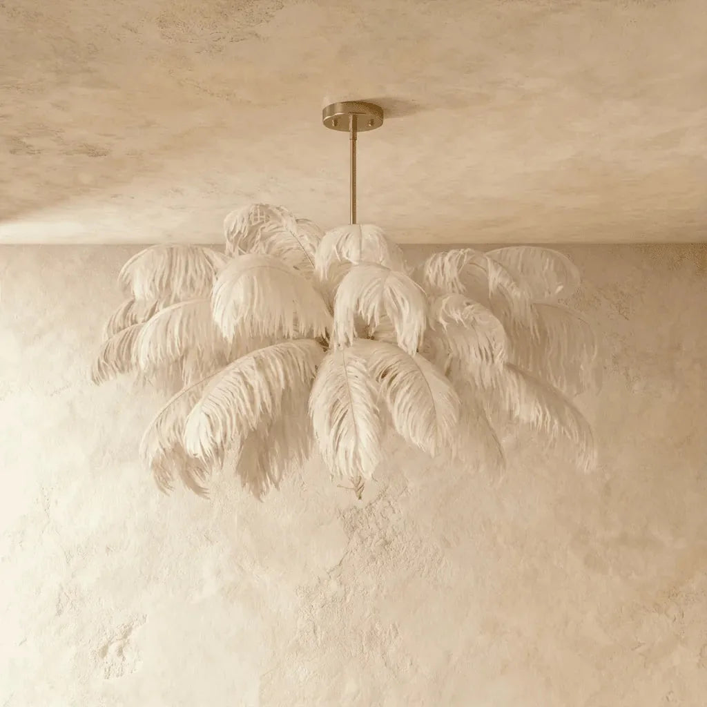 Freyza - AetherFeather | Elegant Adjustable Feather Chandelier Light