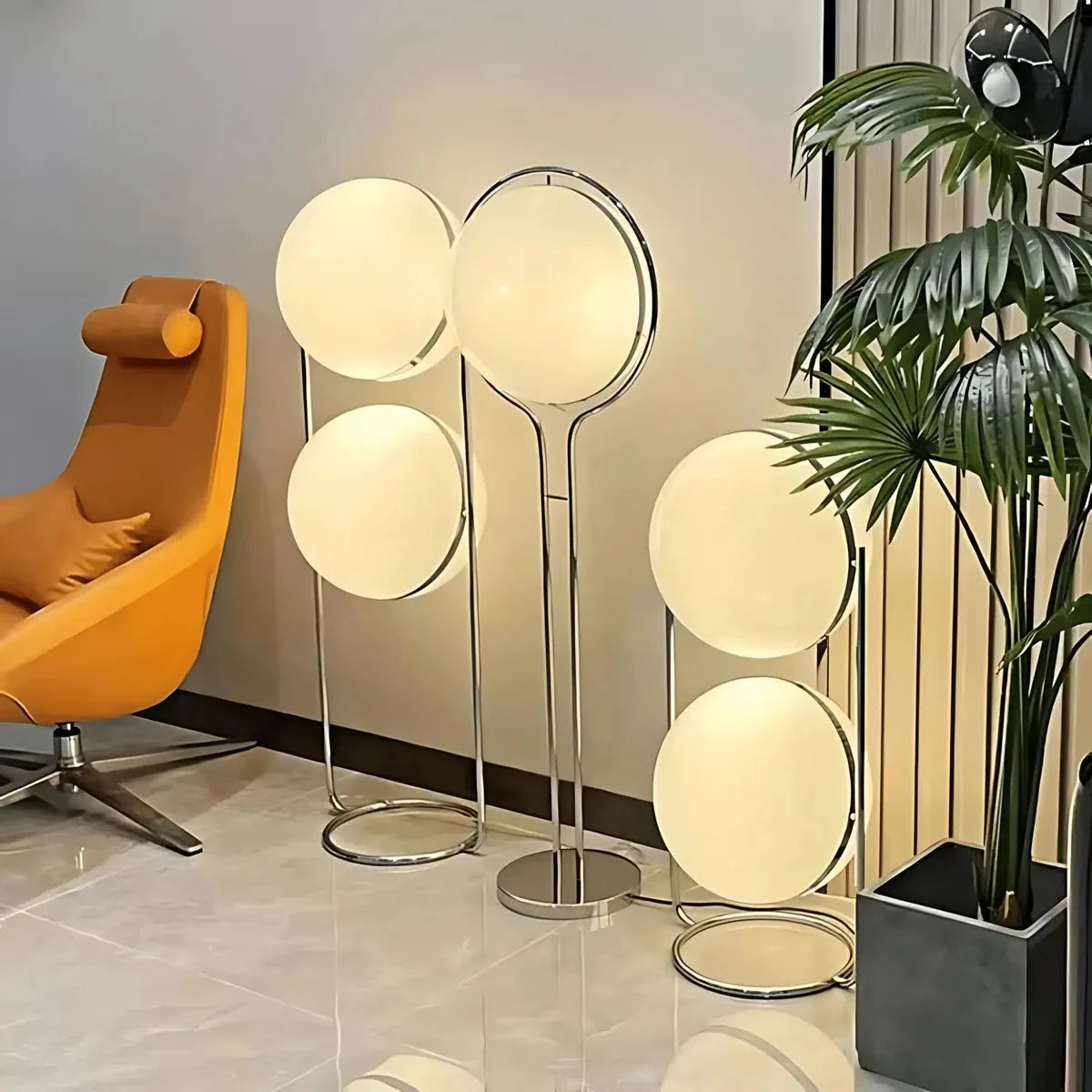 AuraGlow | Elegant Modern Acrylic Standing Floor Lamp with Chrome Base 6