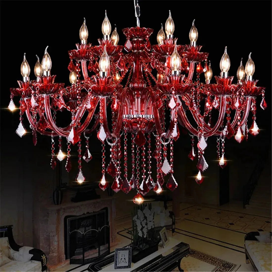 Brigitte | Elegant Timeless Red Chandelier Light for Dining Room Decor 5