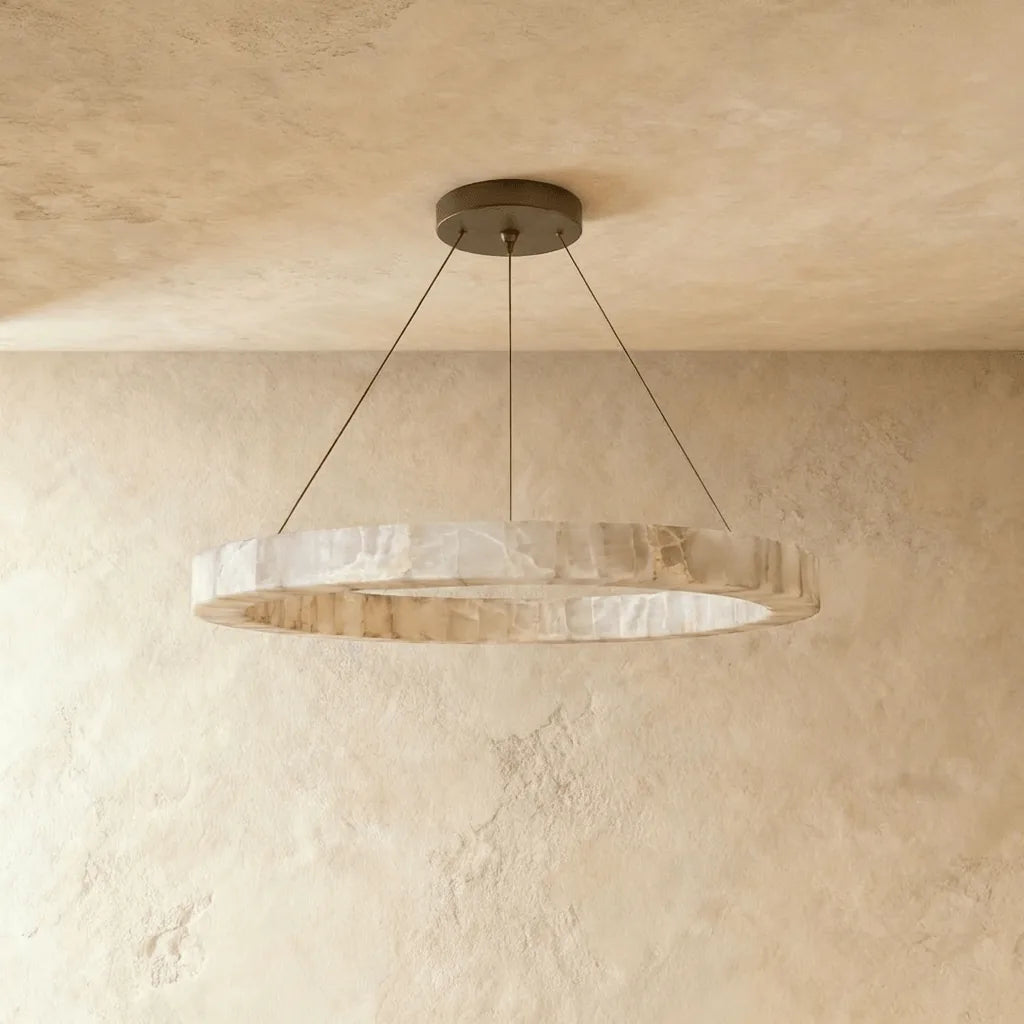 Freyza - CalciteGlow | Elegant Organic Alabaster Pendant Chandelier