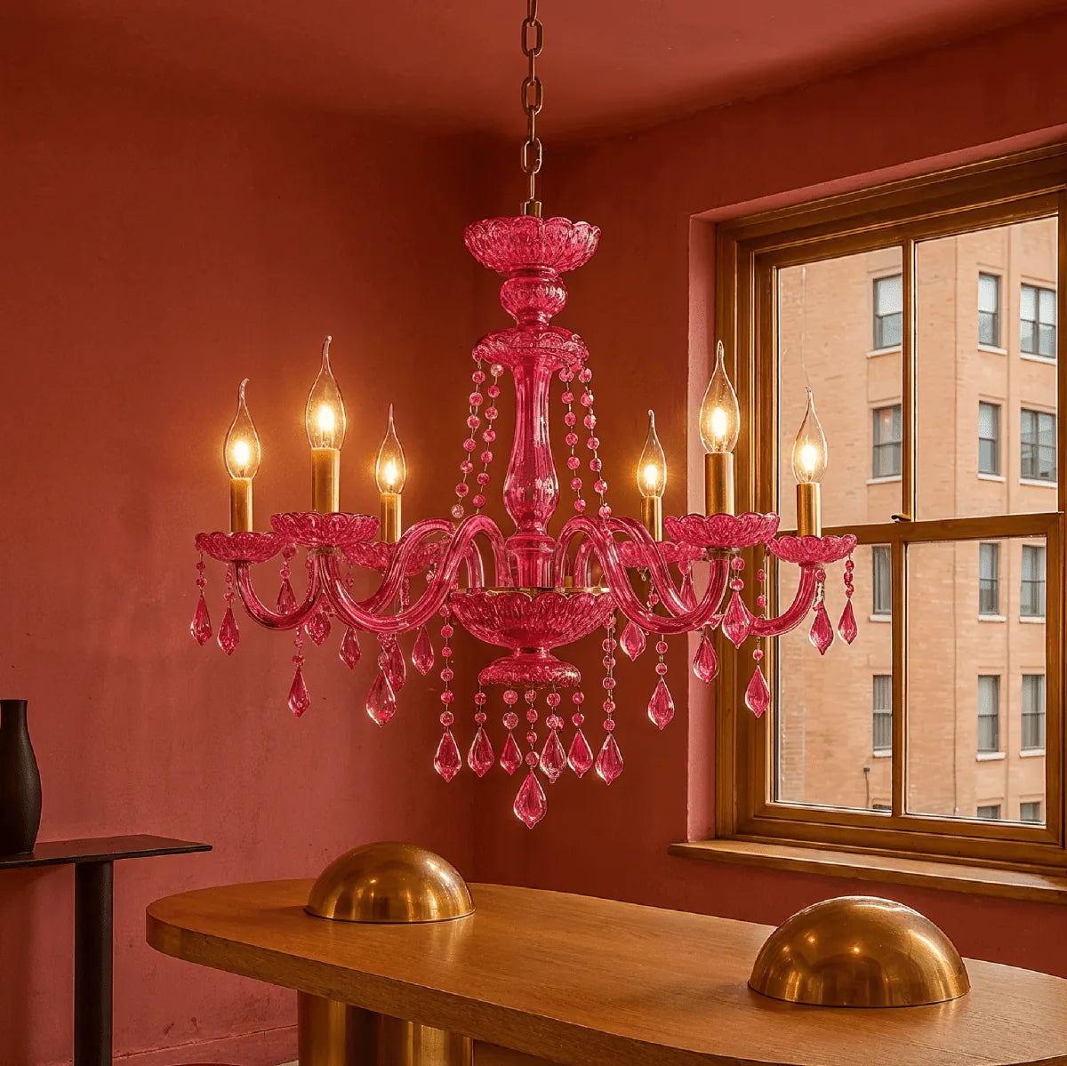 Freyza - BrigitteRose | Elegant Luxurious Pink Crystal Chandelier