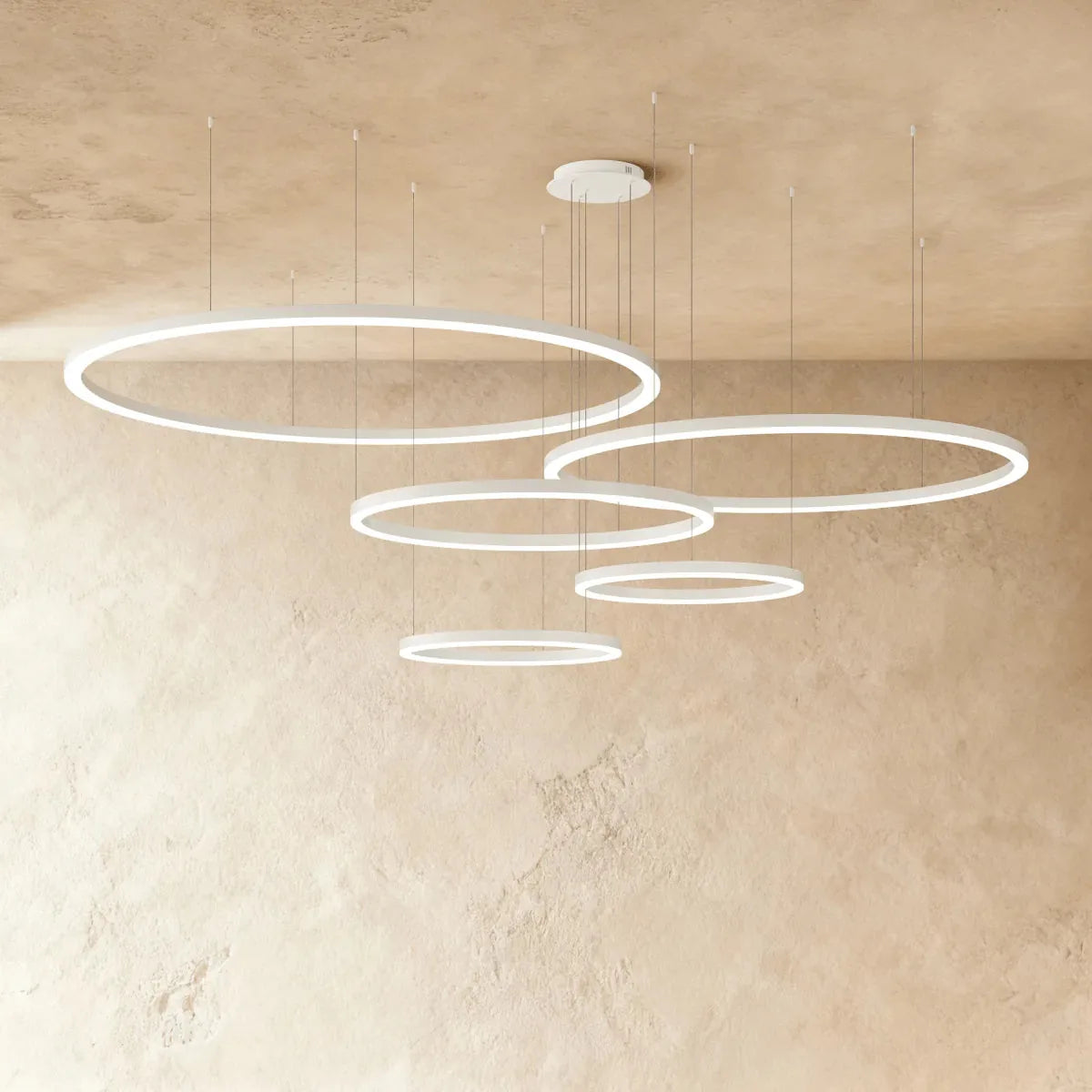 Freyza - AryaCraft | Modern Black Iron LED Chandelier with Versatile Design
