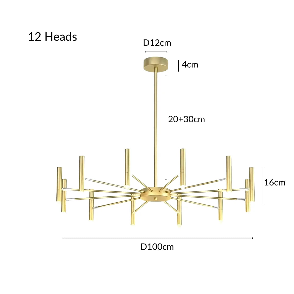 Freyza - BristolAura | Elegant Modern Metal Chandelier with Tubular Design