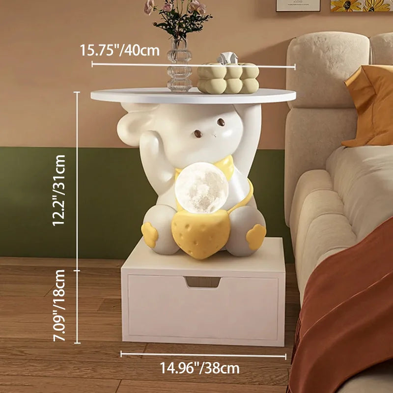 Art Deco | End Table with LED Light & Drawer | Whimsical Side Table for Kids' Room 6