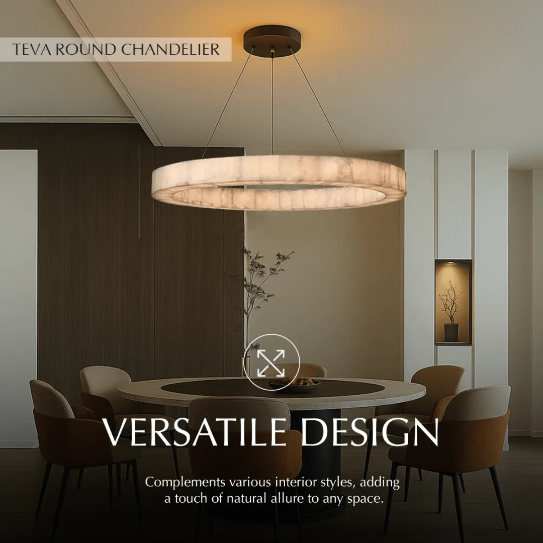 Freyza - CalciteGlow | Elegant Organic Alabaster Pendant Chandelier