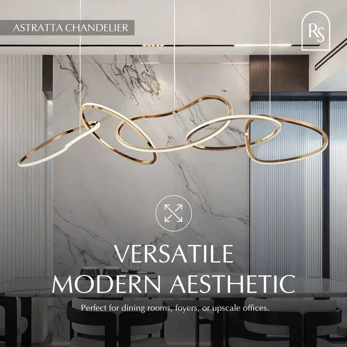 Freyza - Astratta | Elegant Modern Abstract LED Chandelier with Adjustable Height