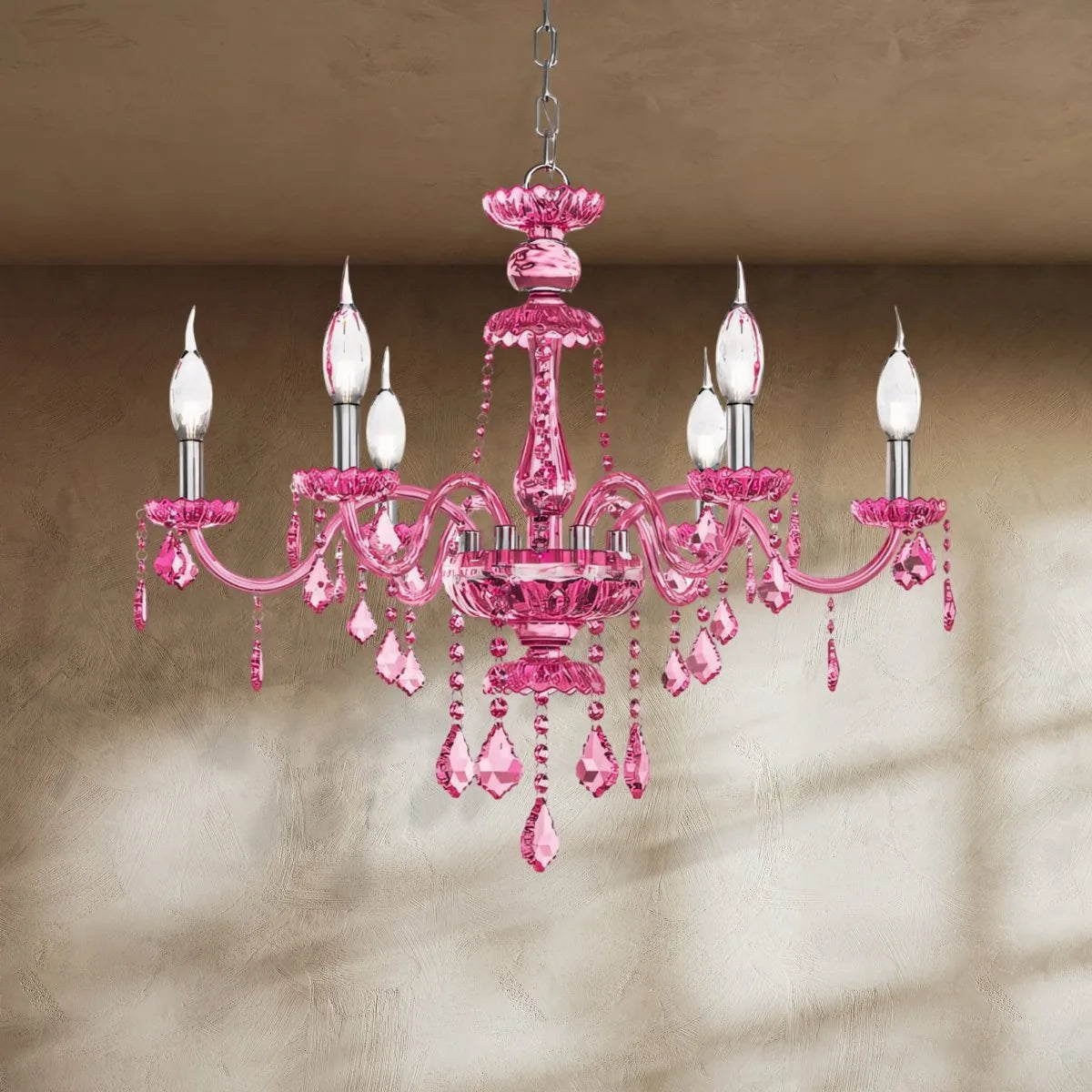 Freyza - BrigitteRose | Elegant Luxurious Pink Crystal Chandelier