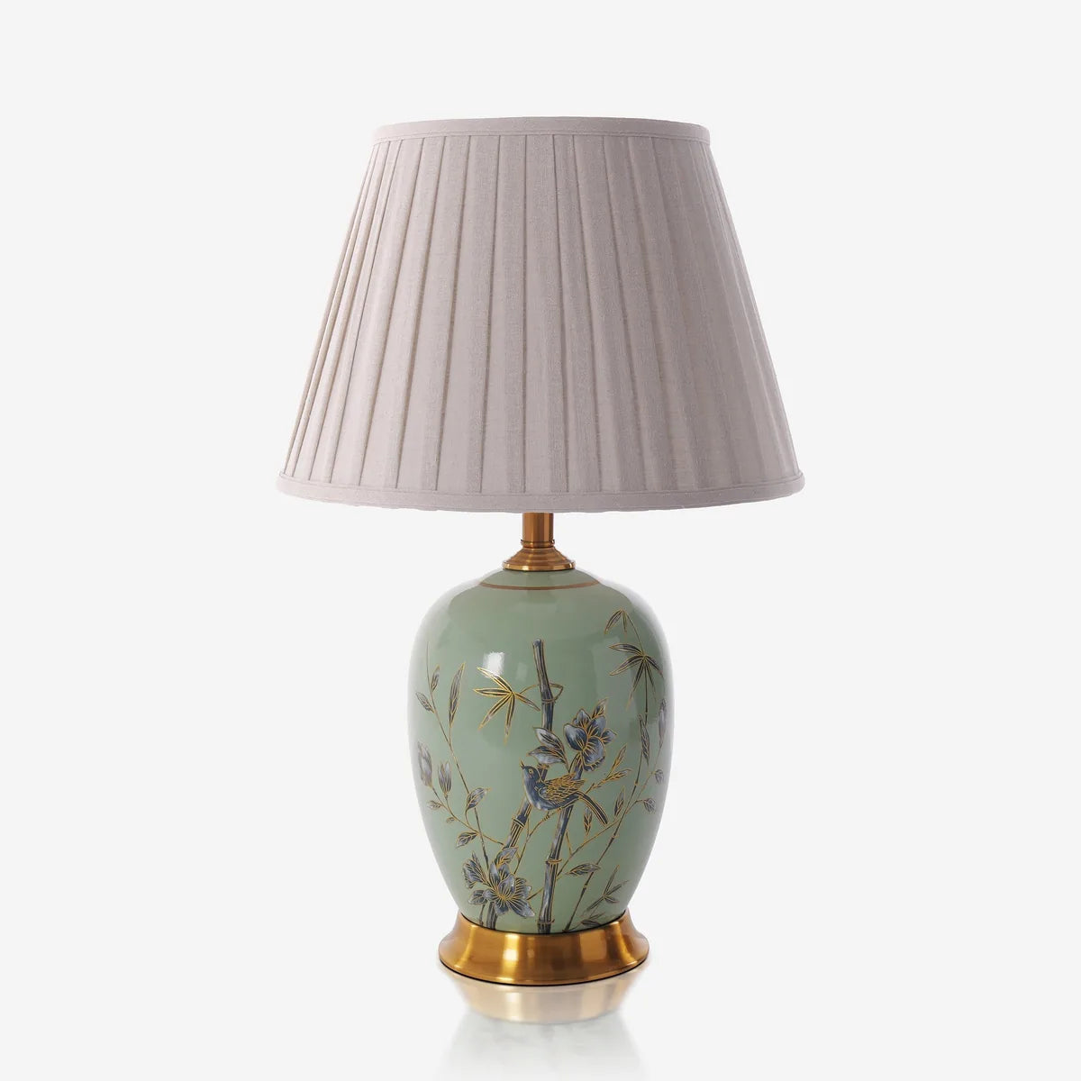 BambooGlow | Elegant Serene Green Ceramic Table Lamp with Dimming Feature 7
