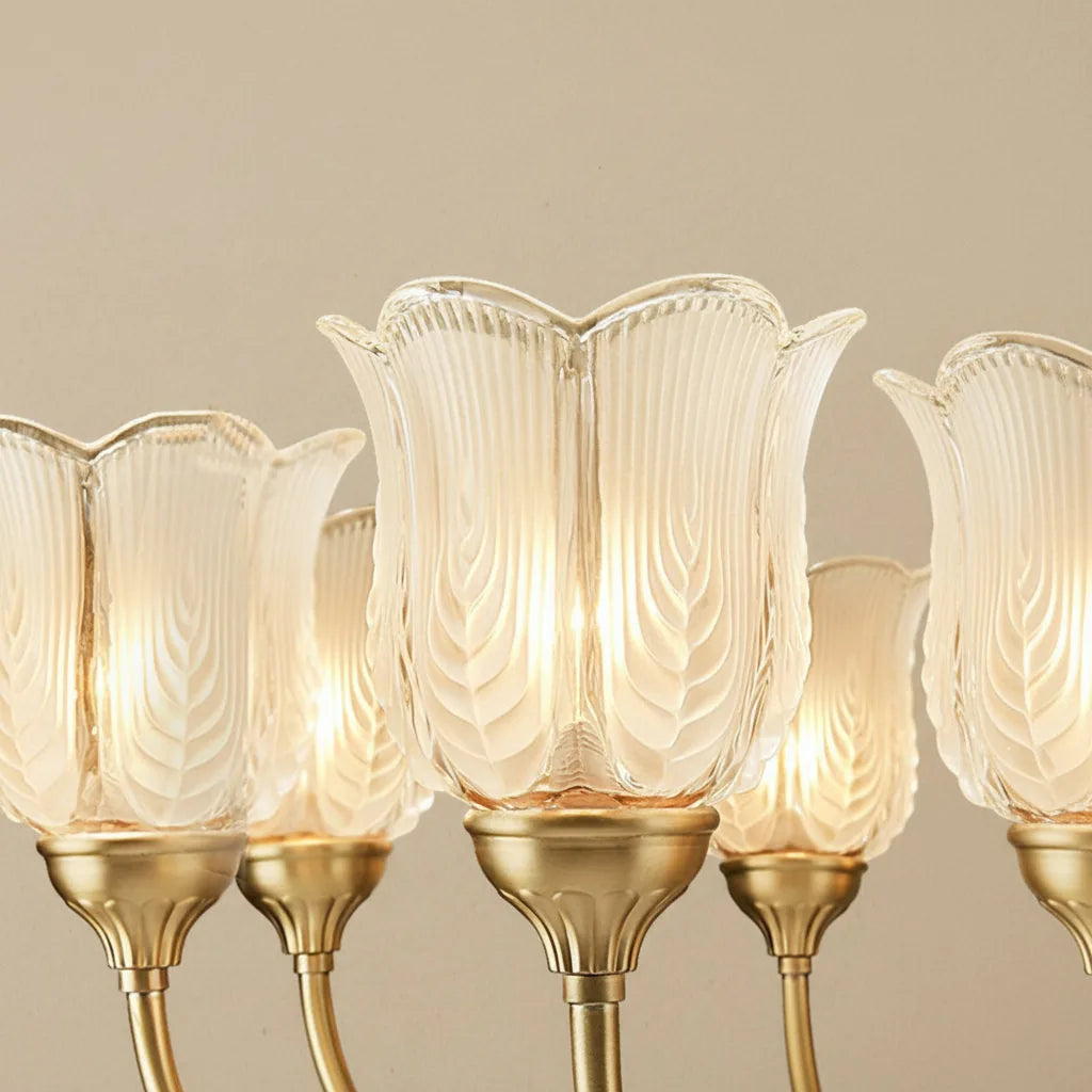 Freyza - Brass Wall Sconce – American Vintage Bud Glass (E14 LED & 29-30cm)