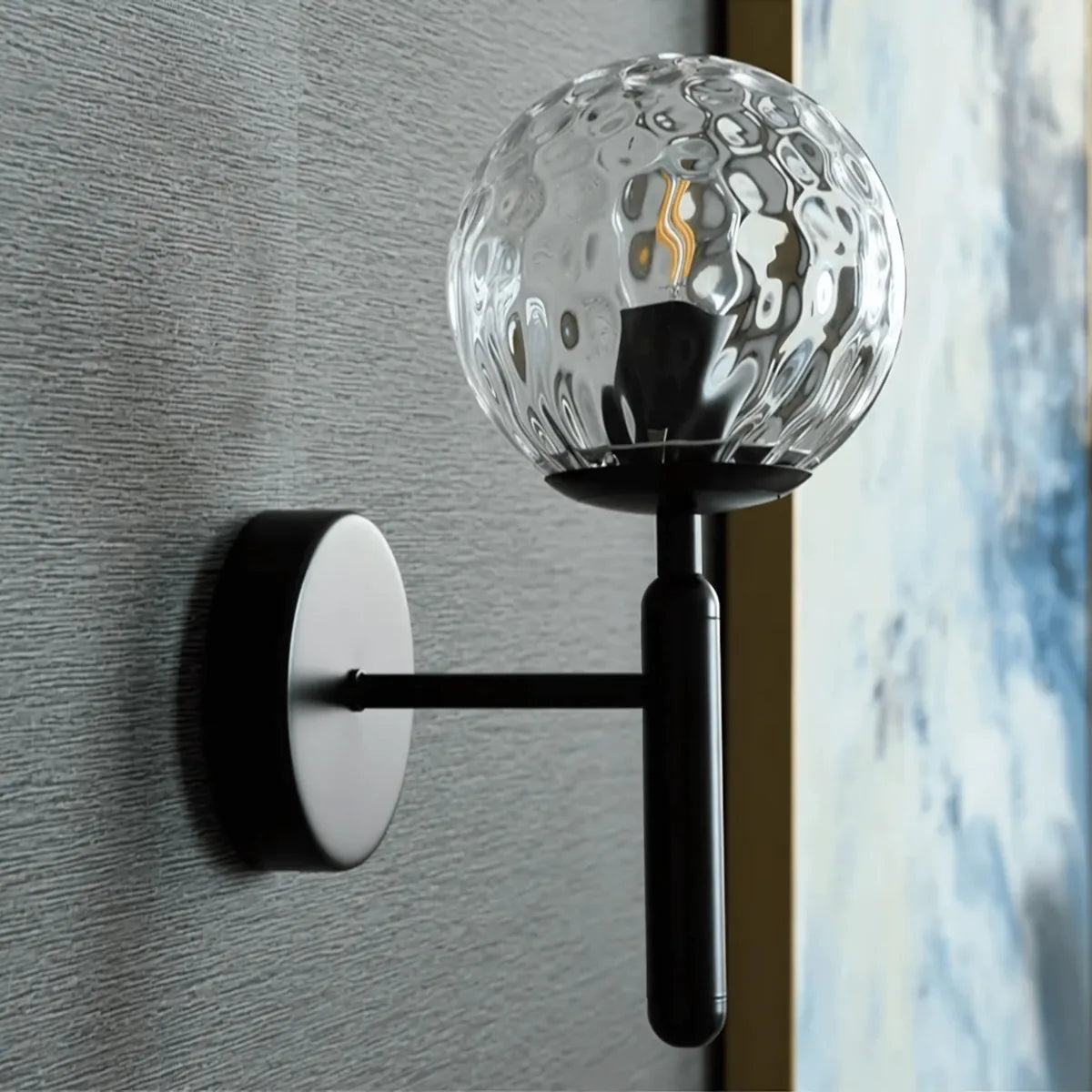 BauerLight | Stylish Modern Satin Black Wall Sconce Light Fixture 8
