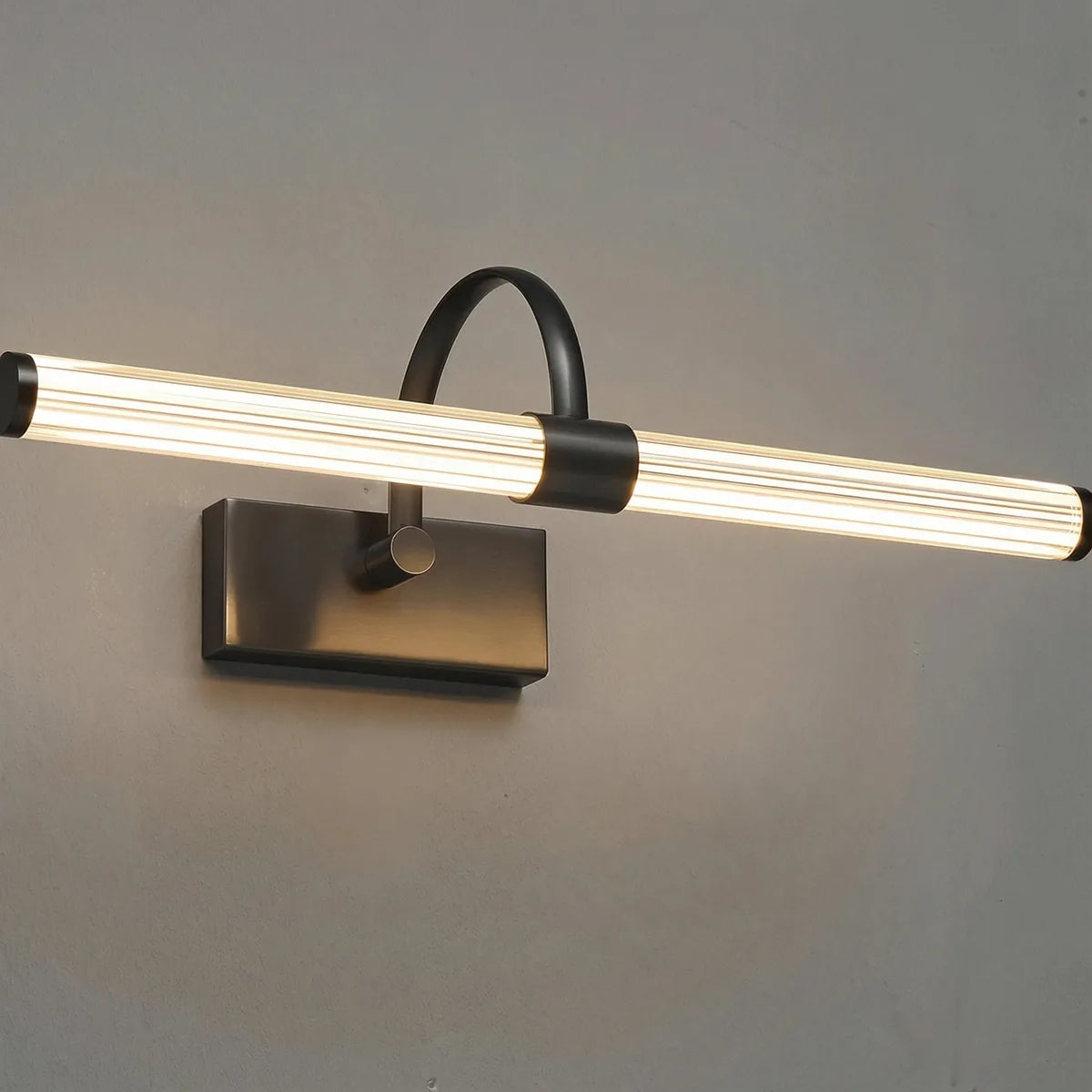 Freyza - Bathroom Vanity Light Ribbed Glass Linear Copper LED 45-73cm