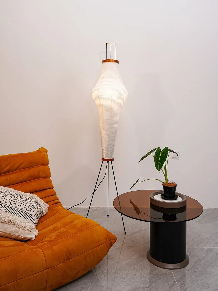 Artisan Light Sculptures | Modern Floor Lamp with Unique Washi Design | Elegant Lighting for Living Room Decor 6