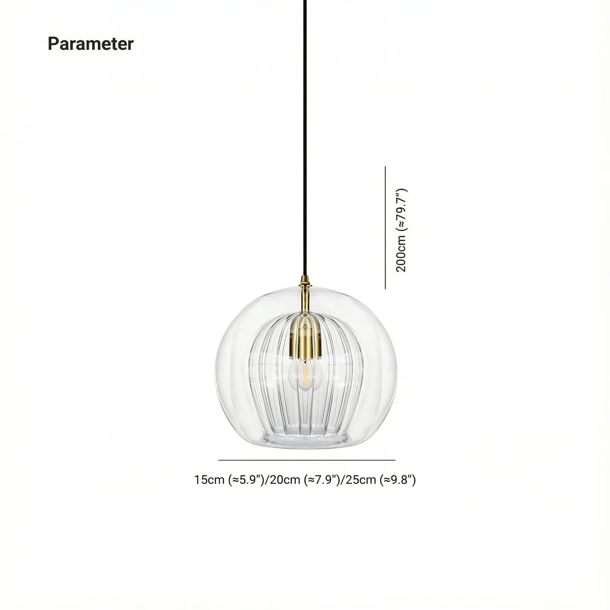 Freyza | Chic Double Glass Globe Pendant Light with Fluted Shade