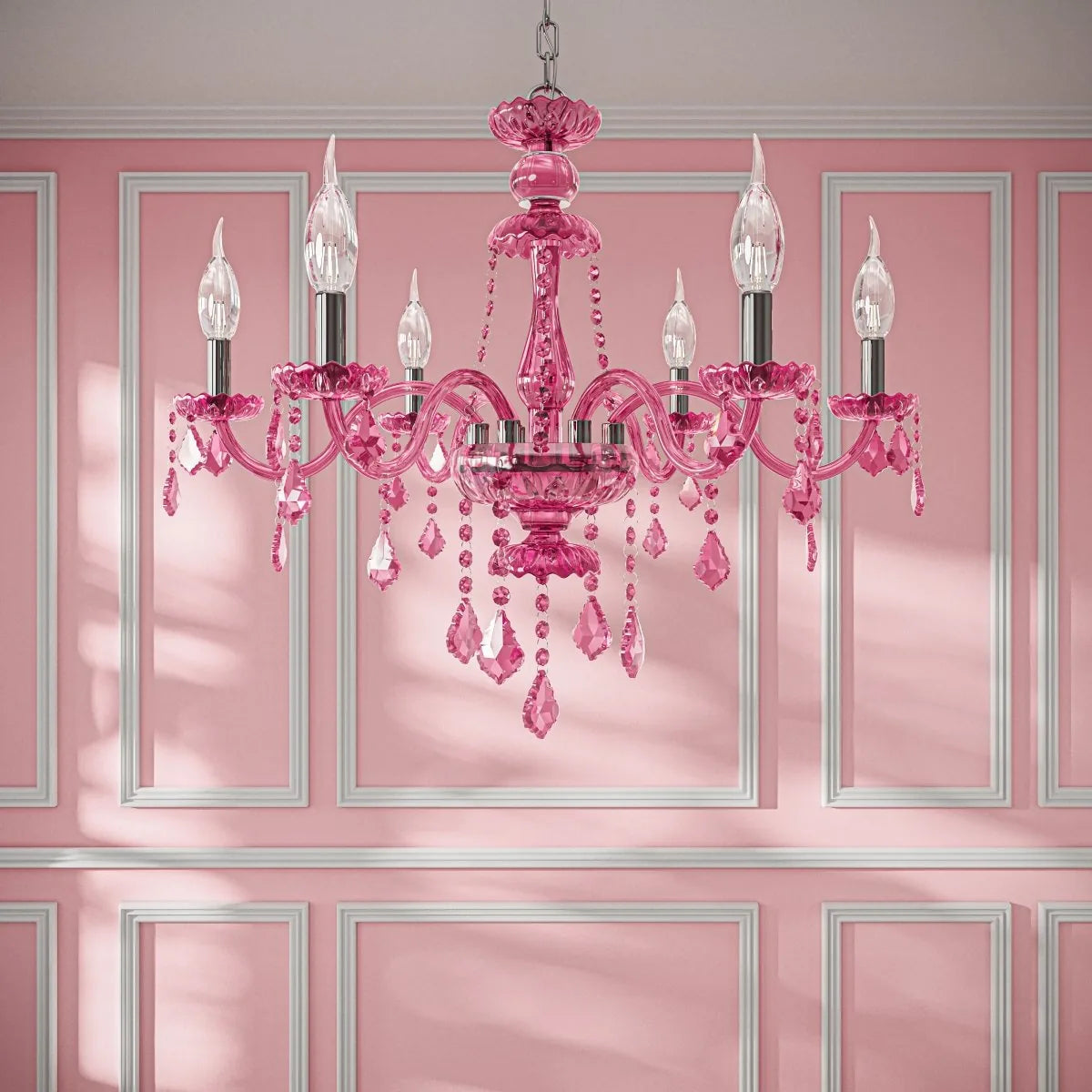 Freyza - BrigitteRose | Elegant Luxurious Pink Crystal Chandelier