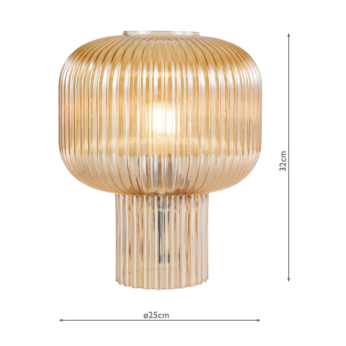 AmberGlow | Elegant Textured Glass Contemporary Table Lamp 8