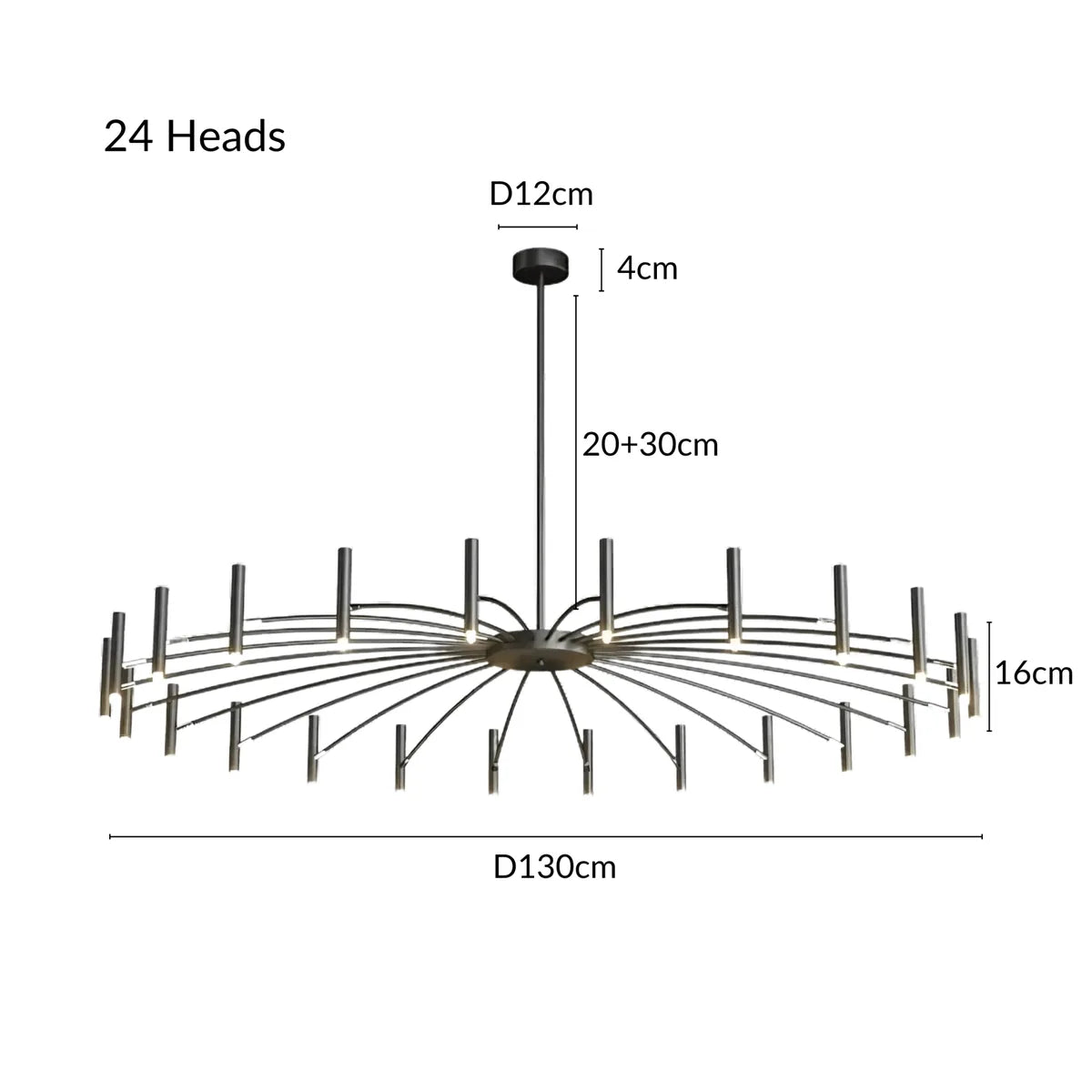 Freyza - BristolAura | Elegant Modern Metal Chandelier with Tubular Design