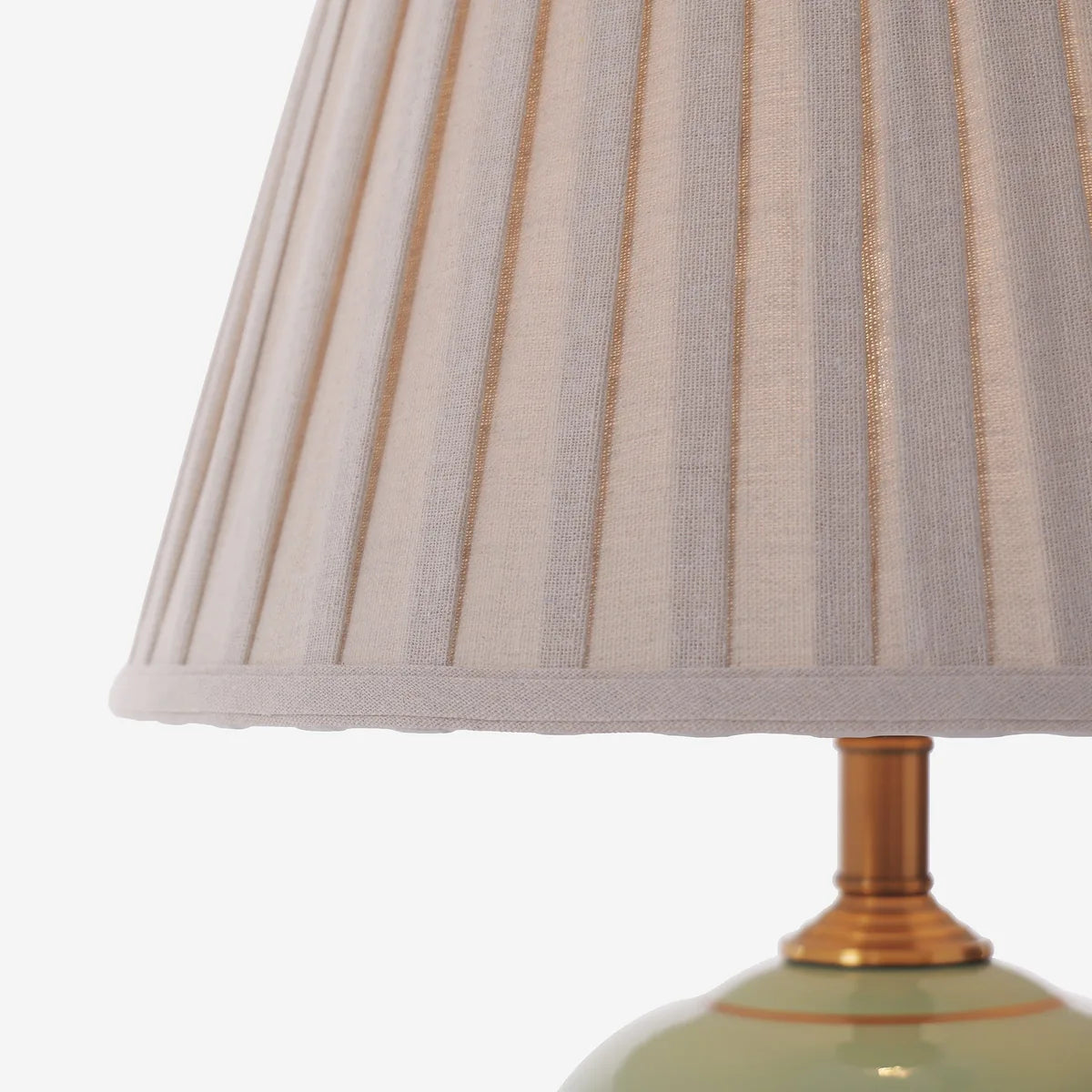 BambooGlow | Elegant Serene Green Ceramic Table Lamp with Dimming Feature 9