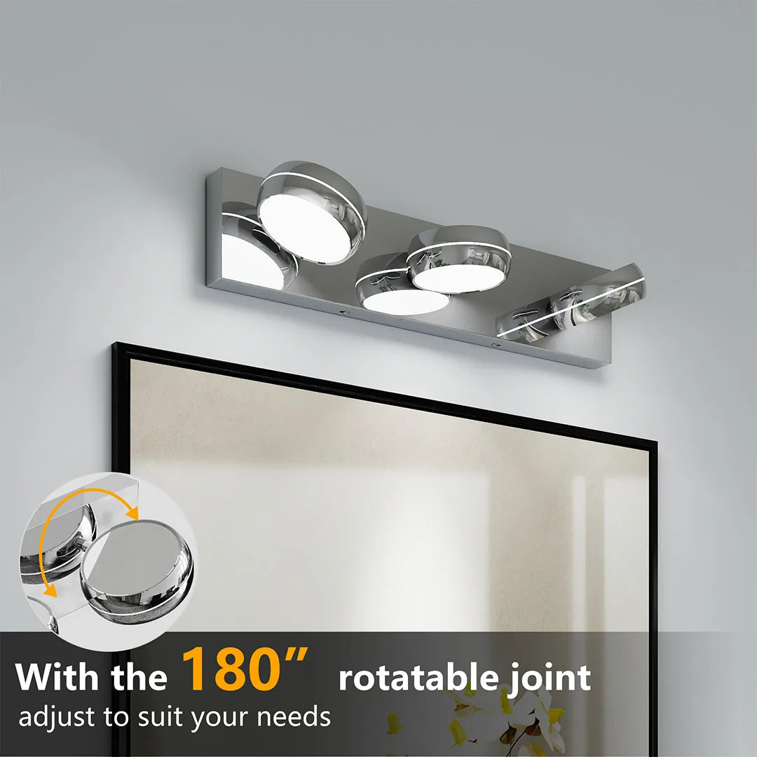 Freyza - Bathroom Vanity Light LED Minimalist Chrome Aluminum 3-6 Heads 6000K Cool White