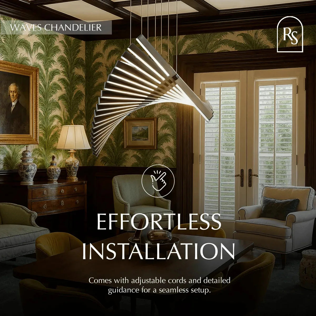 Freyza - AquaWave | Elegant Adjustable Modern Chandelier Lighting Fixture