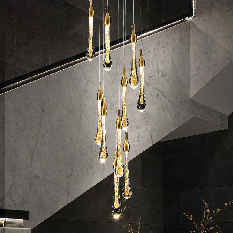 Freyza | Lustre doré en cristal – Salle à manger et salon modernes