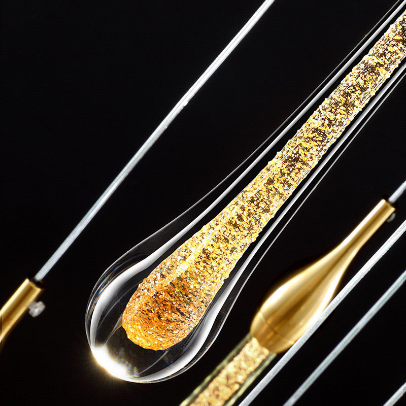 Freyza | Lustre doré en cristal – Salle à manger et salon modernes