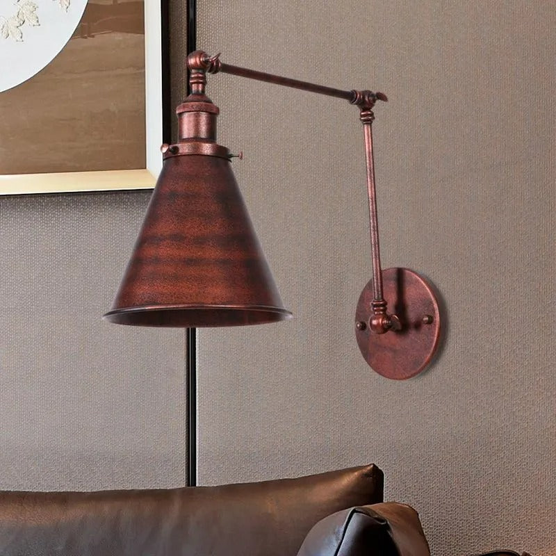 Freyza | Zynar Vintage Adjustable Black Indoor Wall Light – Vintage Bedroom Living Room