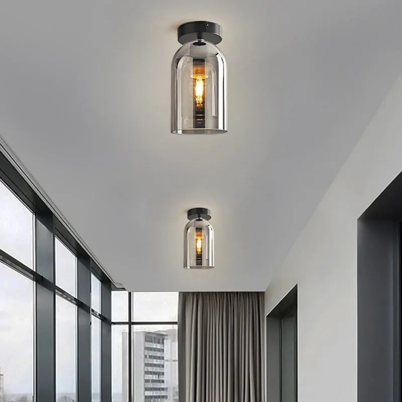Freyza | Plafonnier affleurant en verre – Moderne pour chambre, couloir et cuisine