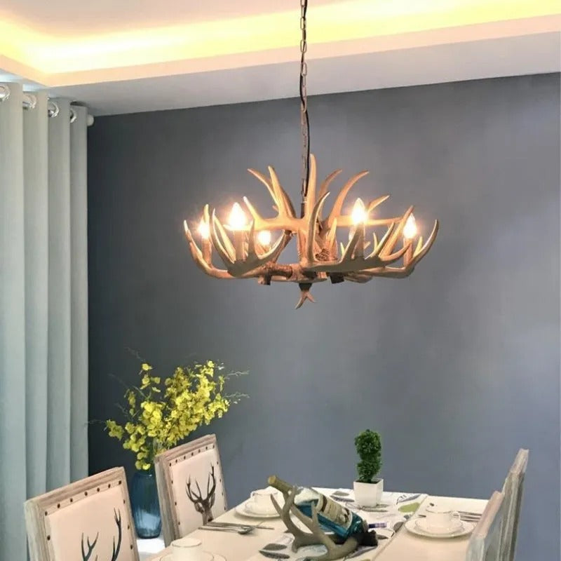 Freyza | Epoch Retro-Hirschharz-Kronleuchter – Retro-Esszimmer-Wohnzimmer
