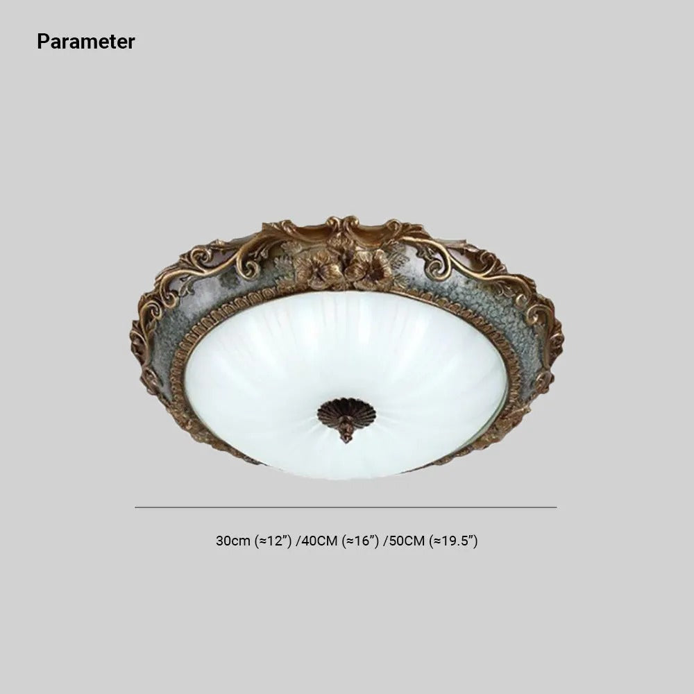 Freyza | Plafonnier à ras de plafond en résine et laiton – Chambre, couloir, cuisine