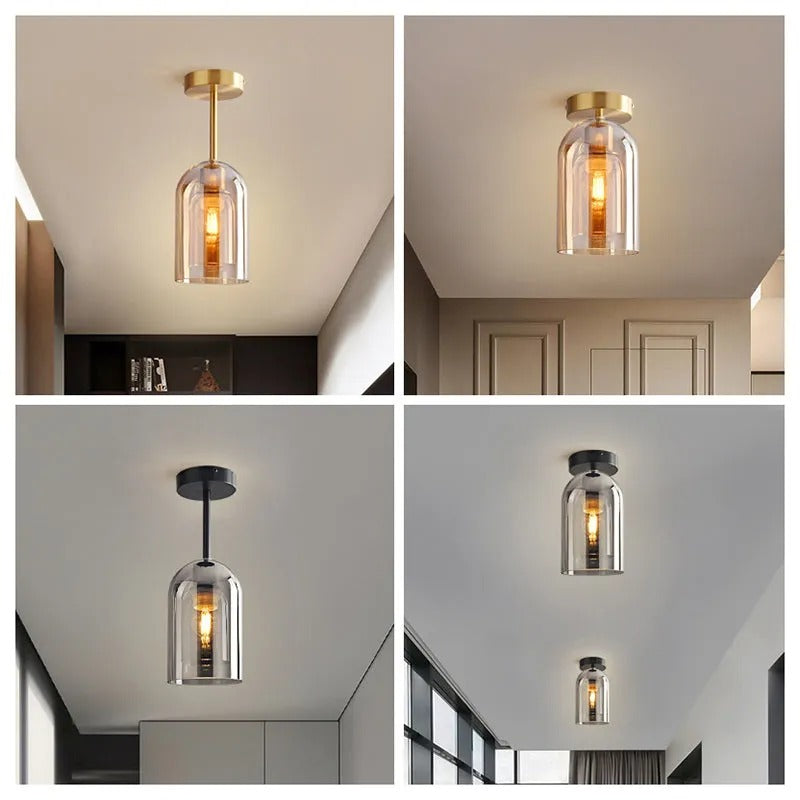 Freyza | Plafonnier affleurant en verre – Moderne pour chambre, couloir et cuisine