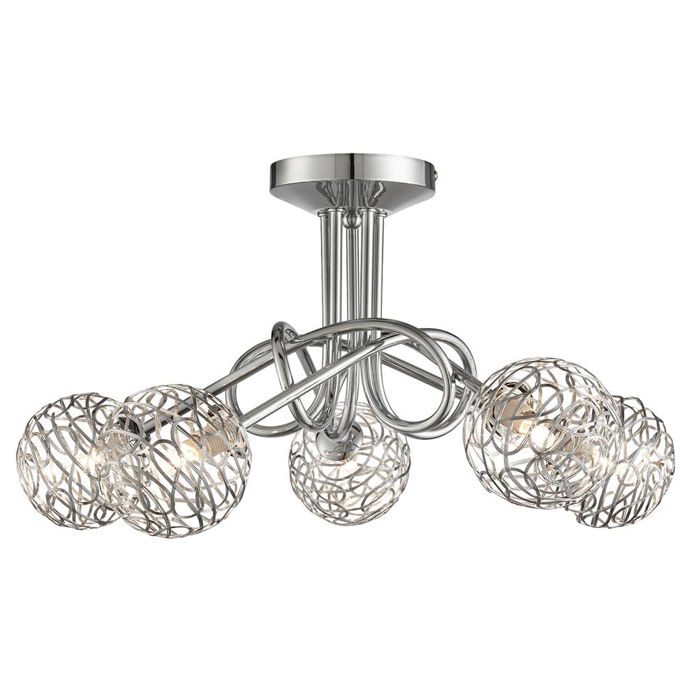 Luminara | Elegant Polished Chrome 5-Light Semi Flush Ceiling Fixture 2