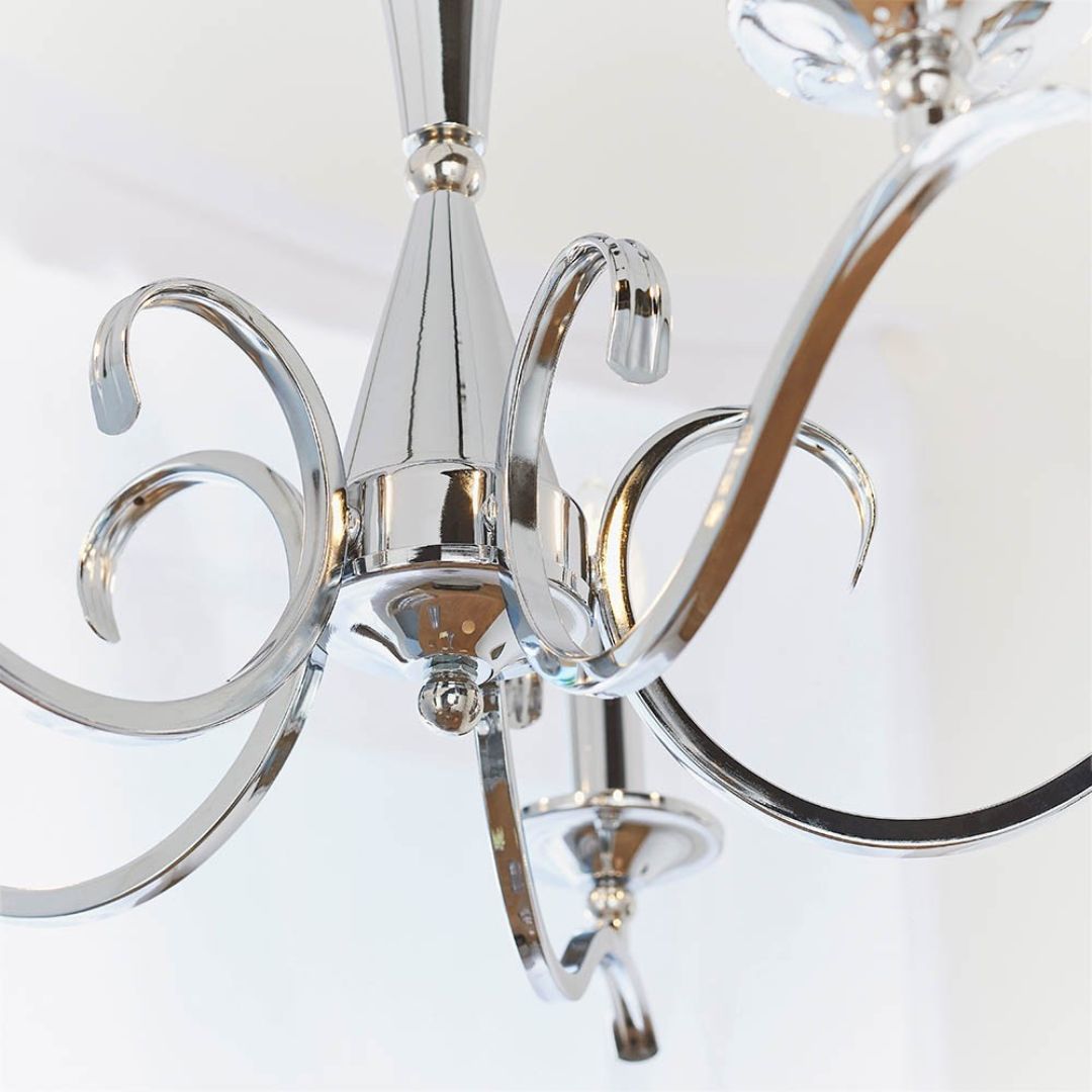 KoraLuxe | Elegant Polished Chrome 5-Light Chandelier Fixture 3