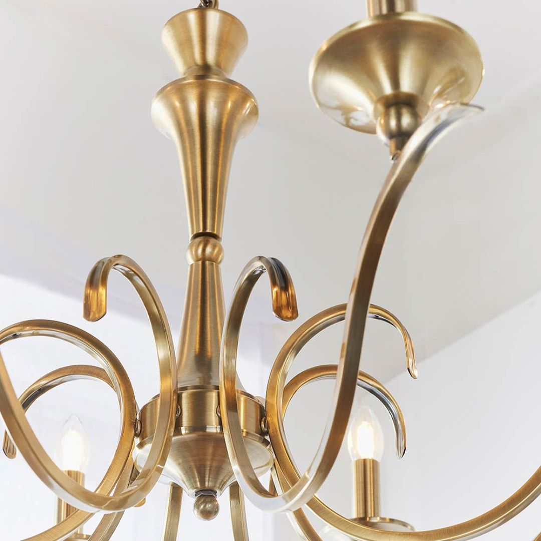 KoraLuxe | Elegant Antique Brass 8-Light Chandelier Ceiling Fixture 3